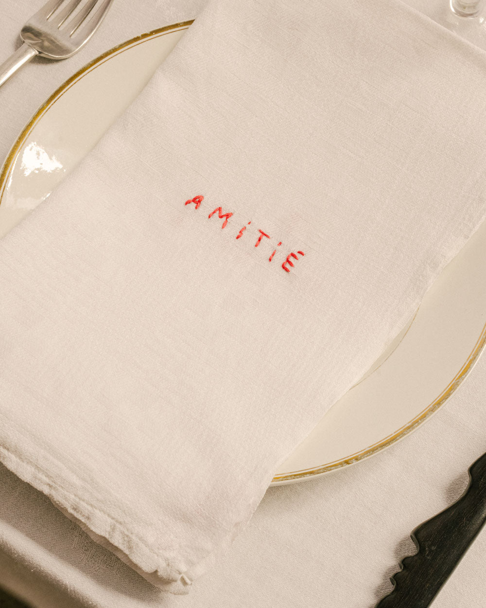 Serviette de Table Mot Rouge