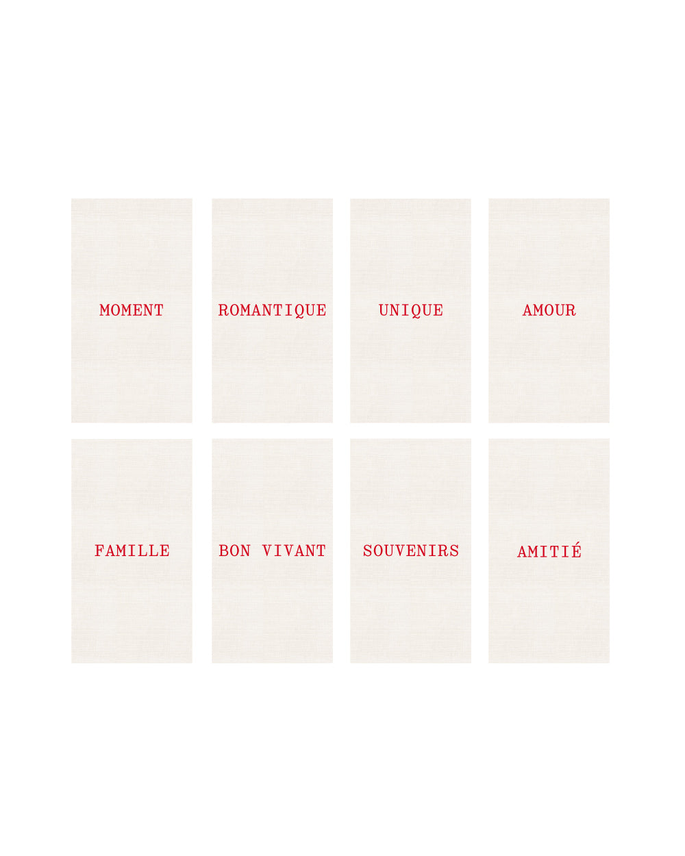 Serviettes Mot Rouge pour 8