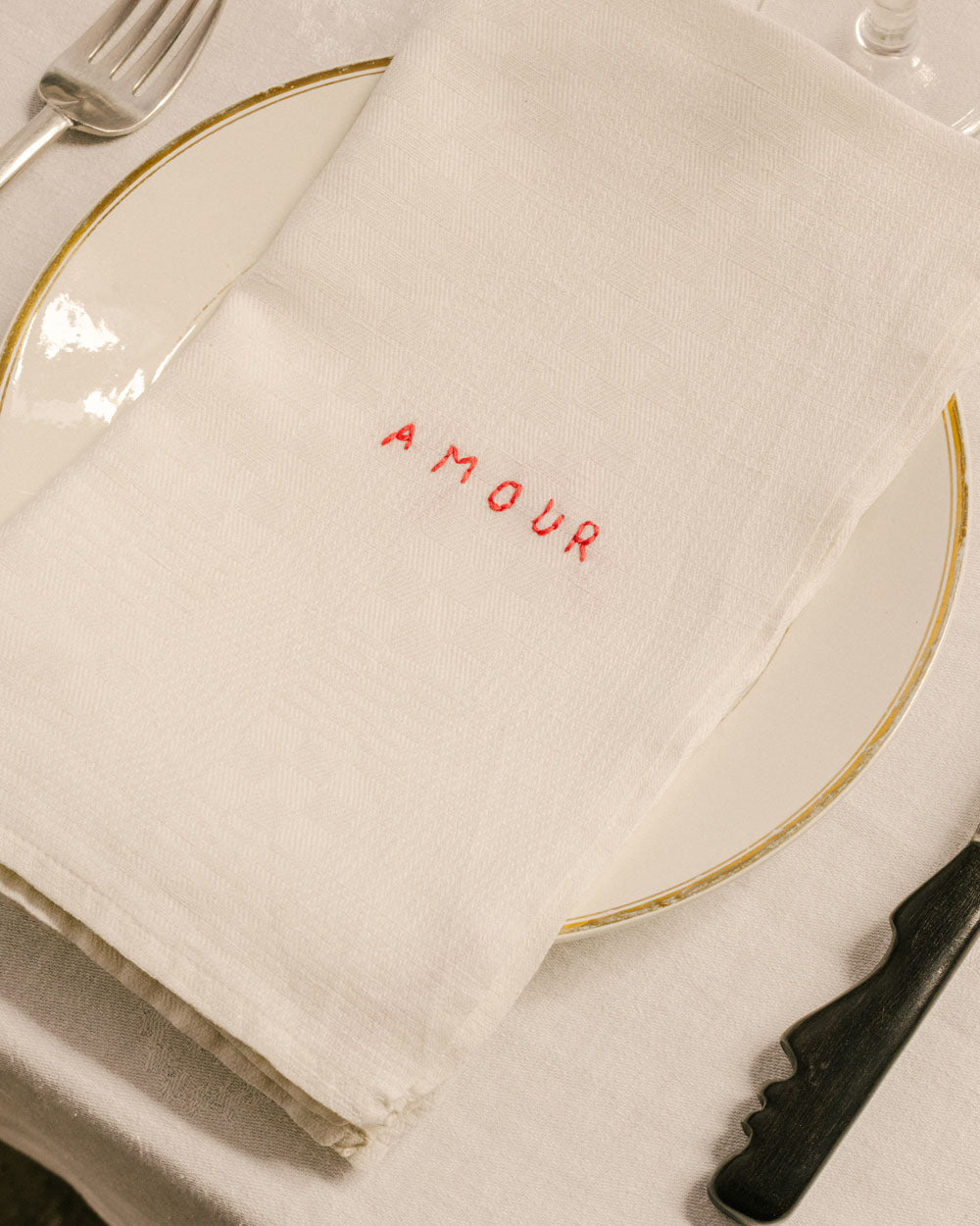 Serviette de Table Mot Rouge