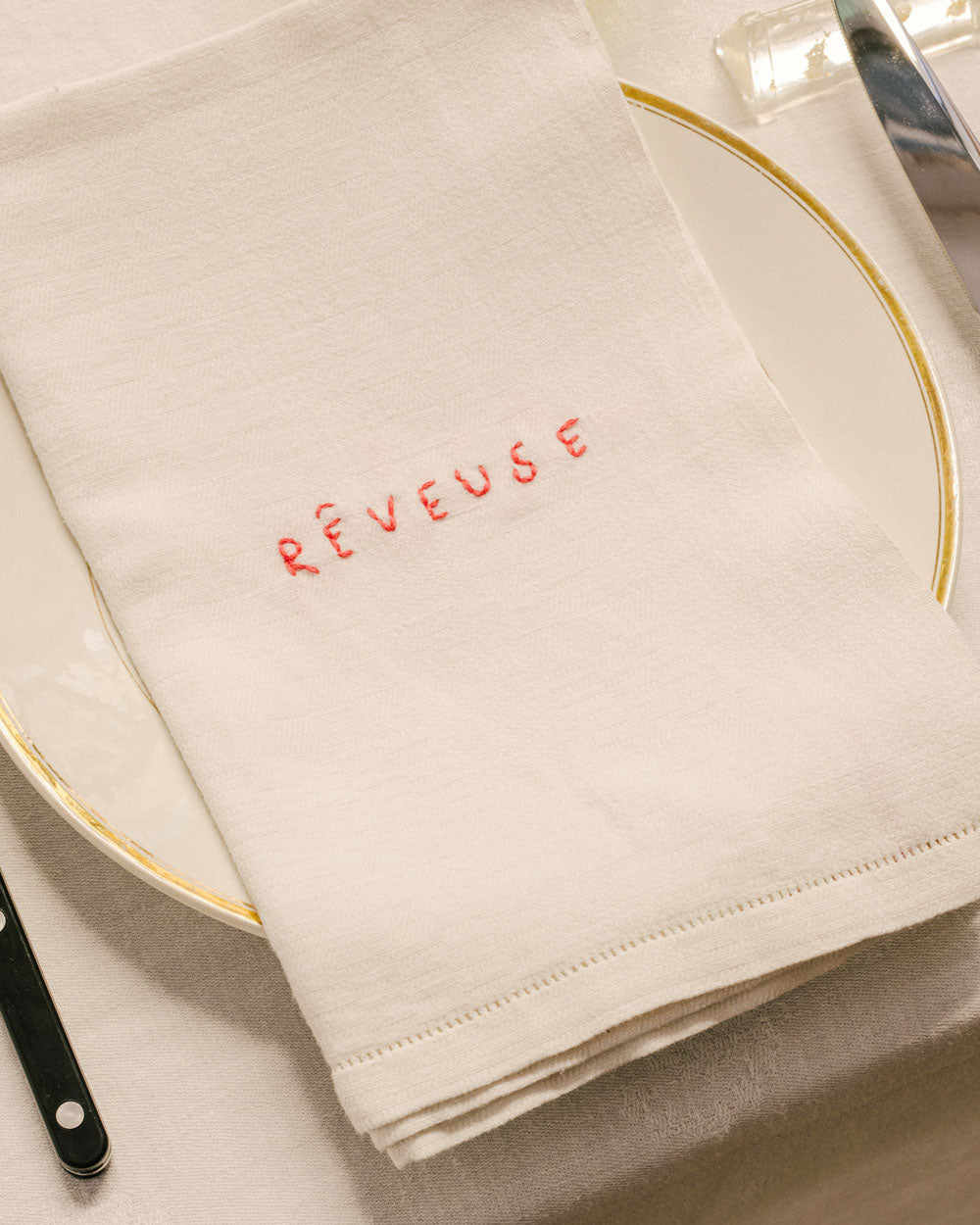 Serviette de Table Mot Rouge