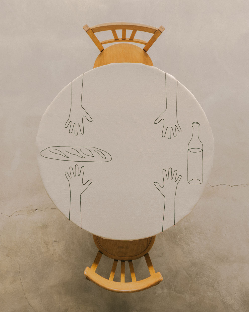 Hands on the Table Tablecloth for 2