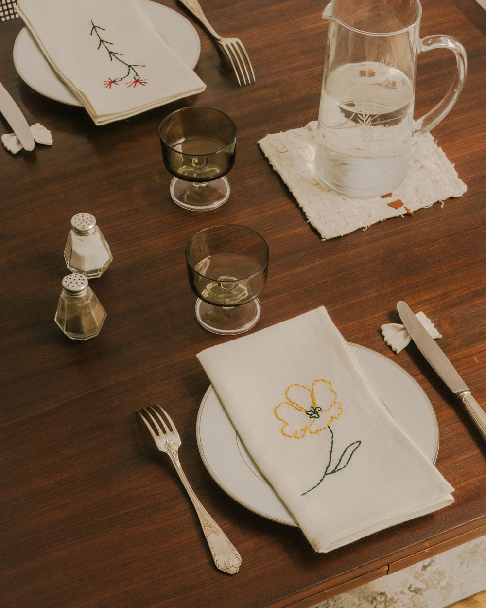 Serviettes Fleurs Romantiques