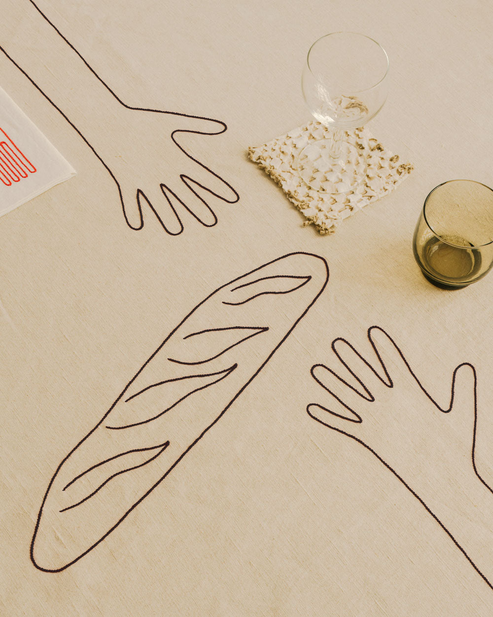 Hands on the Table Tablecloth for 4