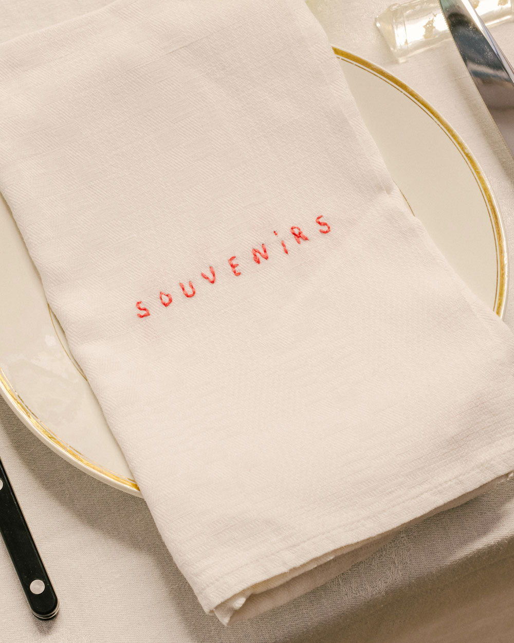 Serviette de Table Mot Rouge