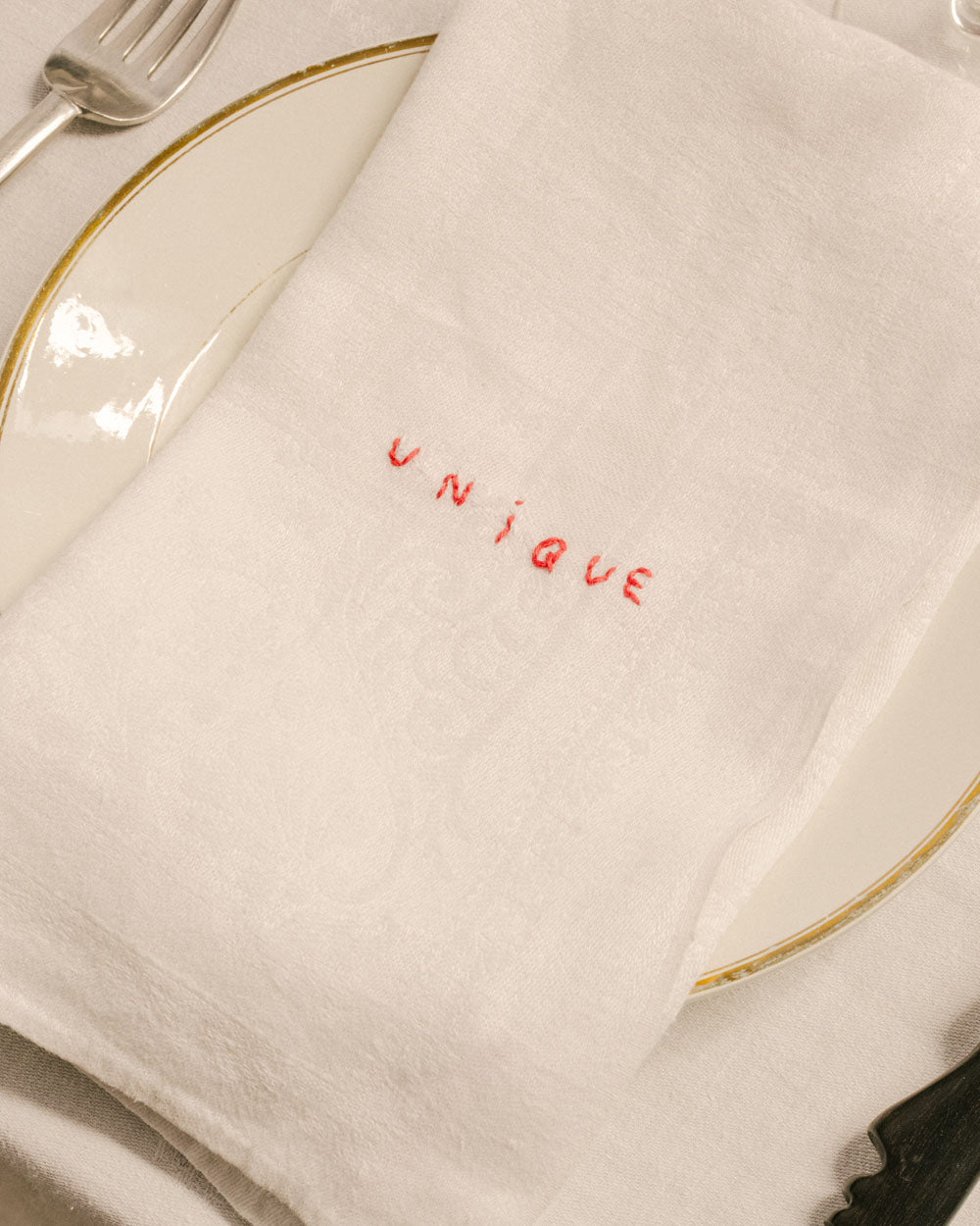 Serviette de Table Mot Rouge