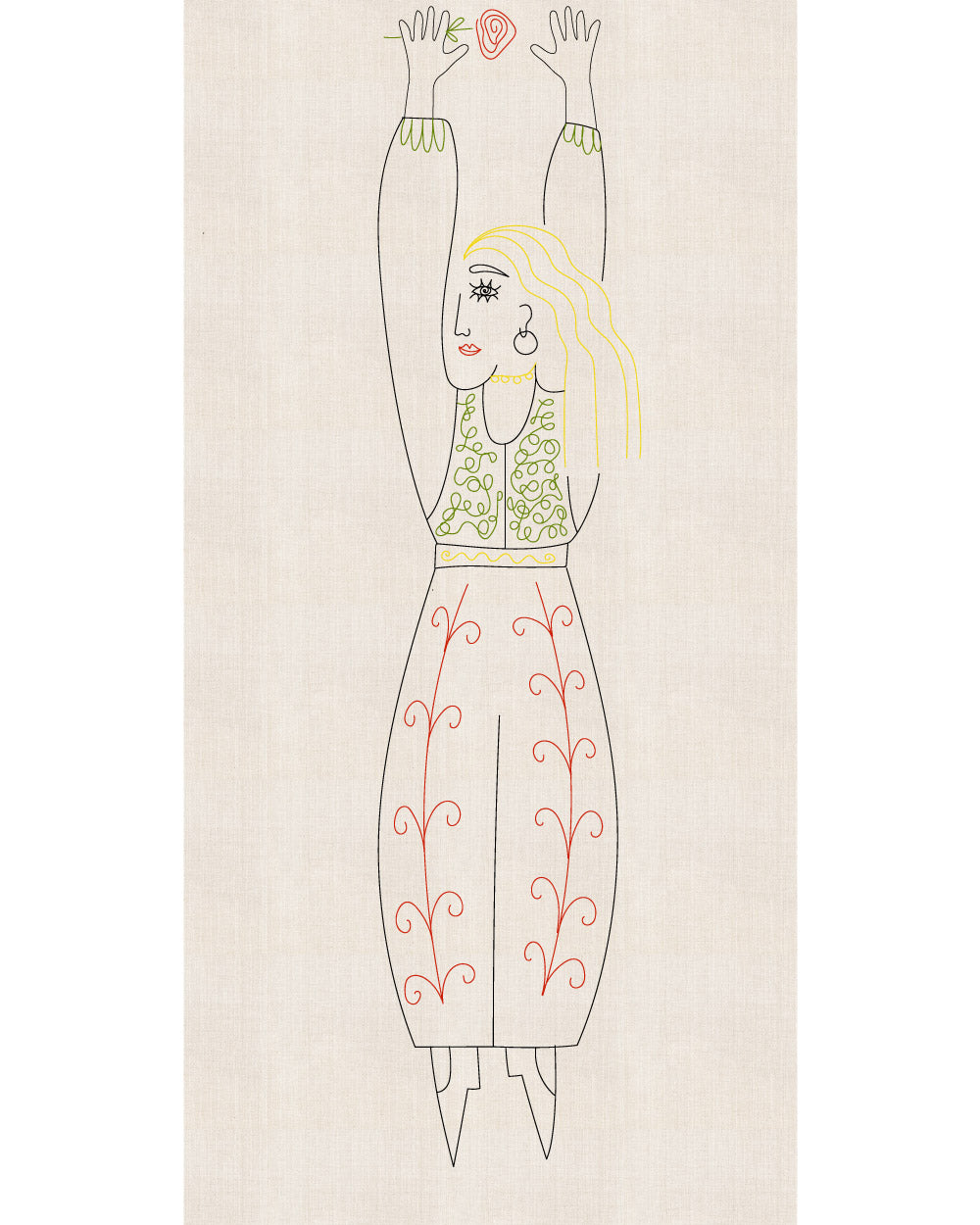 Rideaux "Grimper au Balcon" - Femme