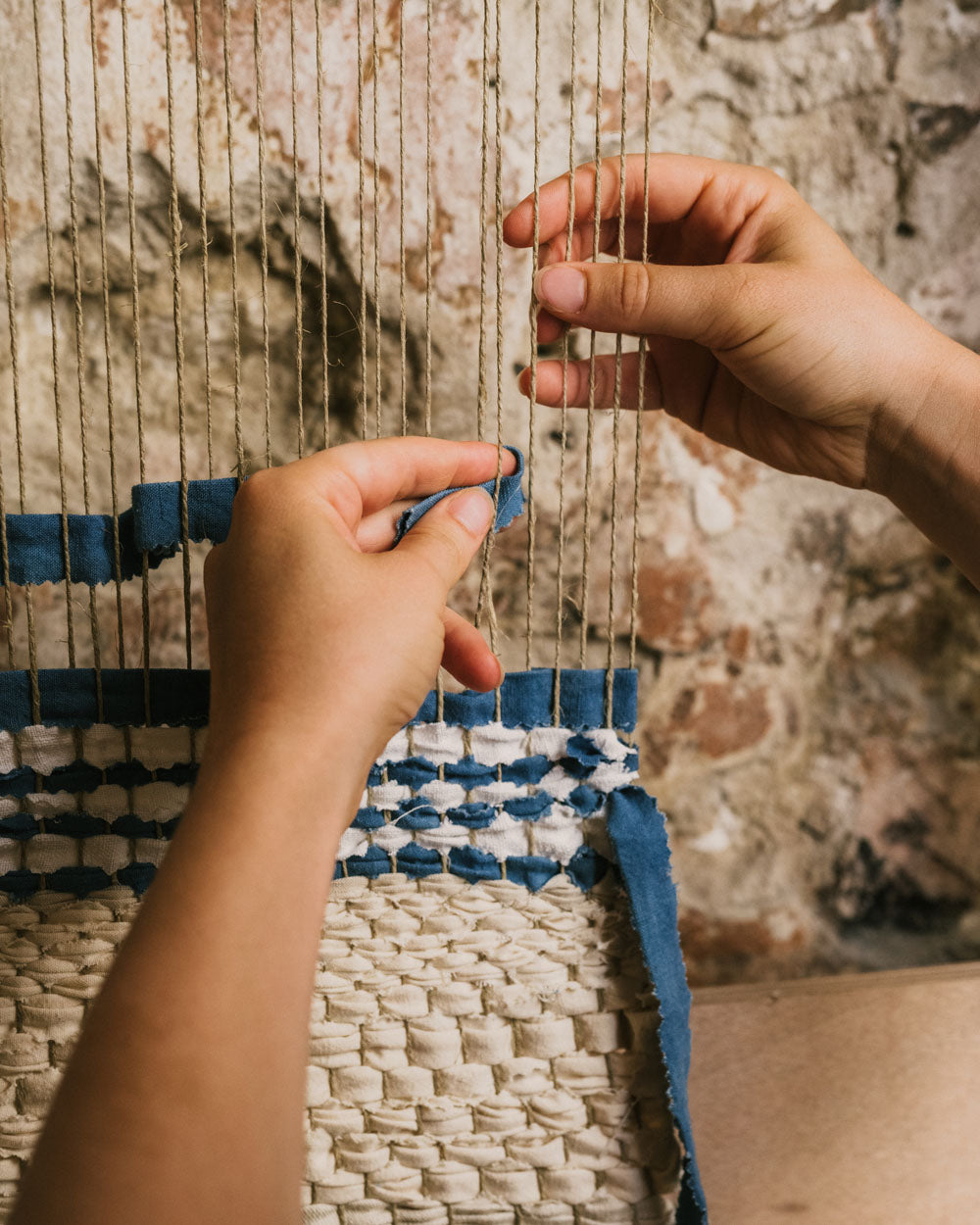 Centre de Table Tissage Lirette - Terracota/Indigo