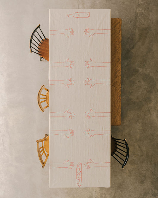 Nappe Mains sur la Table - Rouge