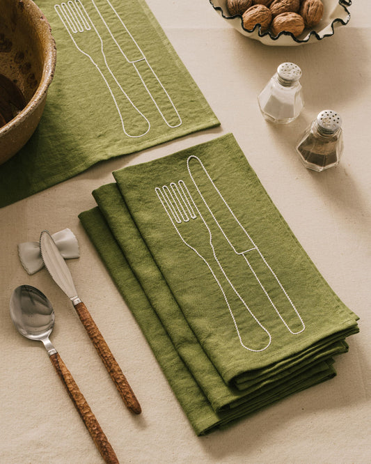 Fork & Knife Napkin - Color