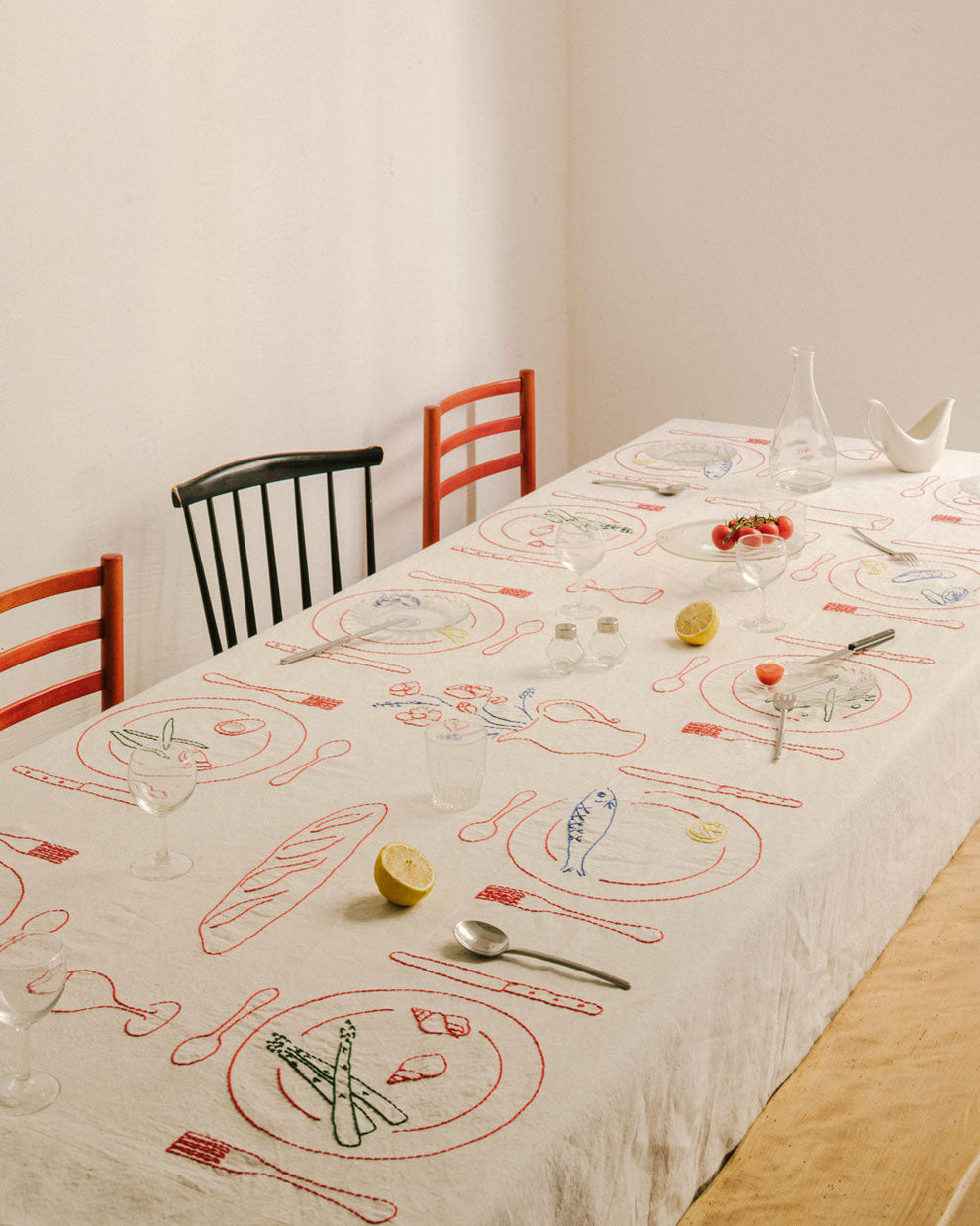 Repas du Bistrot Tablecloth Red Œuvressensibles