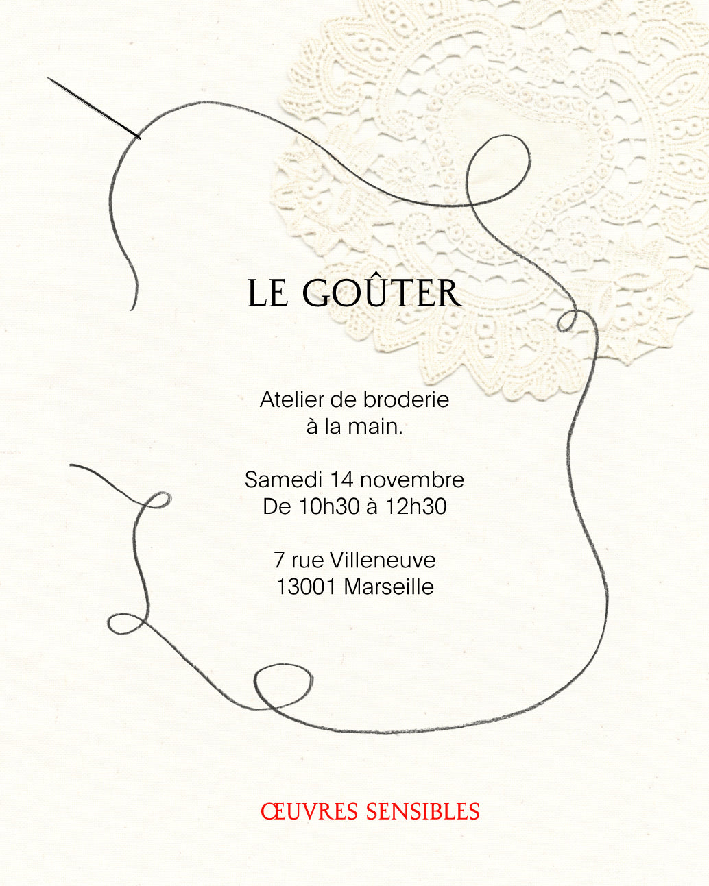 Atelier de Broderie - "Le Goûter"
