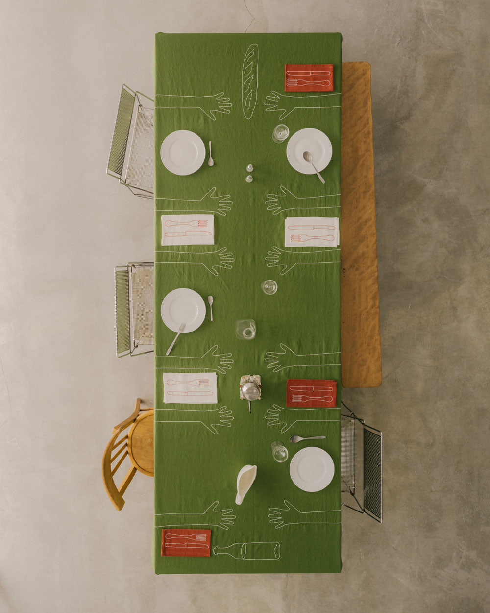 Hands on the Table Tablecloth for 6